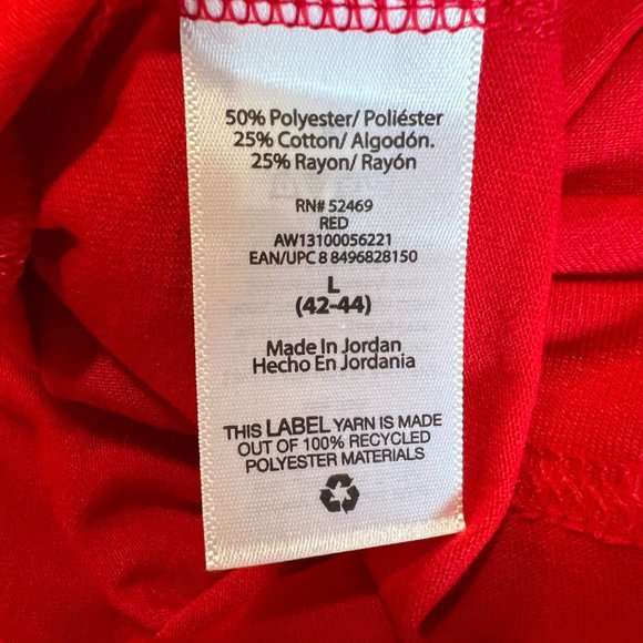 Mens Solid RED Active‎ T-Shirt ATHLETIC WORKS Short Sleeve Tri Blend - Picture 10 of 13